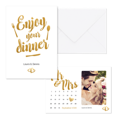 Hochzeitskartenset goldenes Handlettering