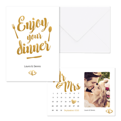 Hochzeitskartenset goldenes Handlettering