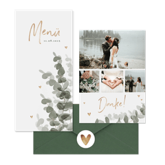 Hochzeitskartenset elegantes Aquarell mit Eukalyptus