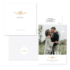 Hochzeitskartenset schlichte Fotoreihe