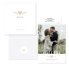 Hochzeitskartenset schlichte Fotoreihe