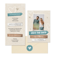 Hochzeitskartenset Wegweiser Sandstrand