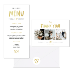 Hochzeitskartenset schlicht Typografie und Doodles