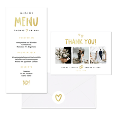 Hochzeitskartenset schlicht Typografie und Doodles