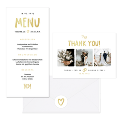 Hochzeitskartenset schlicht Typografie und Doodles