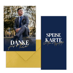 Konfirmation - Goldlook dunkelblau