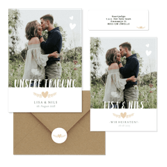 Hochzeitskartenset schlichte Fotoreihe