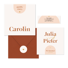 Hochzeit - Moderne Bogenformen grafisch Orange Pastell