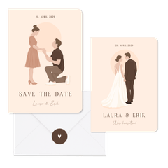 Hochzeit illustrationen auf Beige Brautpaar M
