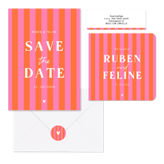 Hochzeit - Colorblocking Streifen rosa-orange