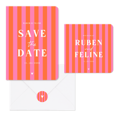 Hochzeit - Colorblocking streifen rosa orange T