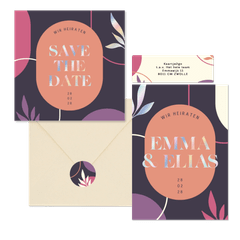 Hochzeitskartenset Abstrakt Holografischer Text