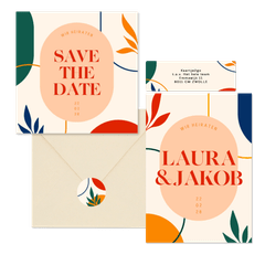 Hochzeitskartenset moderne Formen Abstrakt