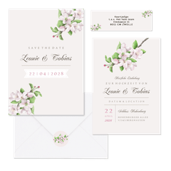 Hochzeitskartenset natürliche Apfelblüten