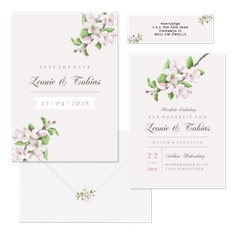 Hochzeitskartenset natürliche Apfelblüten