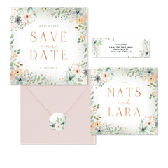 Hochzeitskarten mit Blumenranken in Aquarell