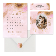 Hochzeit - Bohemian Aquarell rosegold 2