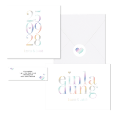 Hochzeitskarten holografische Typographie