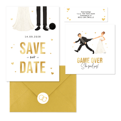 Hochzeitskartenset lustige Illustration 'Game over'