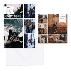Hochzeitskartenset Fotocollage mit Label