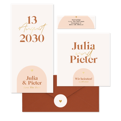 Hochzeit - Moderne Bogenformen grafisch Orange Pastell