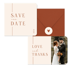 Hochzeit - Terracotta auf Beige minimalistisch T