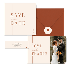 Hochzeit - Terracotta Strich auf Beige minimalistisch 