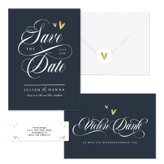 Hochzeitskartenset klassische Schreibschrift