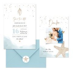 Hochzeitskartenset Strandfeeling Seestern