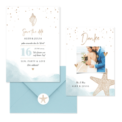 Hochzeitskartenset Strandfeeling Seestern