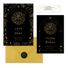 Hochzeit - Astrologie Symbole Schwarz Gold 