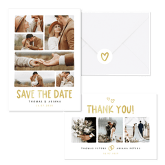 Hochzeitskartenset schlicht Typografie und Doodles