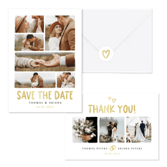 Hochzeitskartenset schlicht Typografie und Doodles