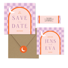 Hochzeit - Lila Karomuster mit Bogen