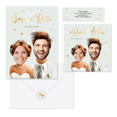 Hochzeitskartenset Lustige Porträts mit eigenen Fotos