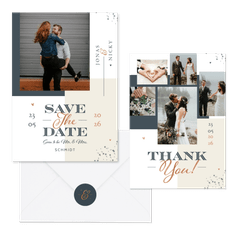 Hochzeitskartenset grafische Farbflächen