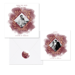 Hochzeitskartenset botanischer Rahmen auf Aquarell