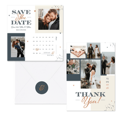 Hochzeitskartenset grafische Farbflächen