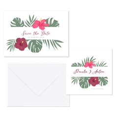 Hochzeitskartenset Papeterie mit Hibiskus