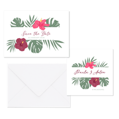 Hochzeitskartenset Papeterie mit Hibiskus