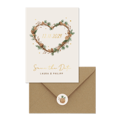 Hochzeit - Tannenzweige Herz Rahmen zur Winterhochzeit 