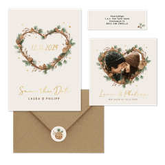 Hochzeit - Tannenzweige Herz Rahmen zur Winterhochzeit 