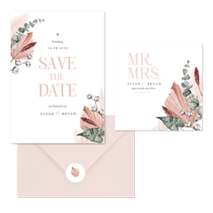 Hochzeitskartenset stilvolle Trockenblumen