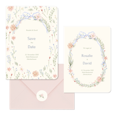 Hochzeit - Aquarell Blume Schleife Vintage M