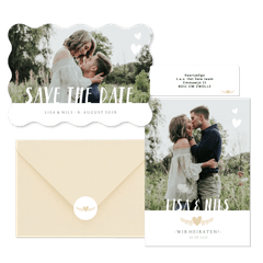 Hochzeitskartenset schlichte Fotoreihe