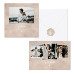 Hochzeitskartenset Altrosa Auqarell