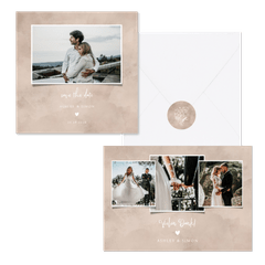 Hochzeitskartenset Altrosa Auqarell