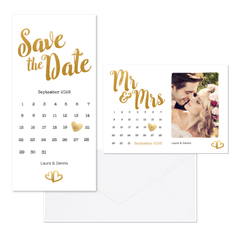 Hochzeitskartenset goldenes Handlettering