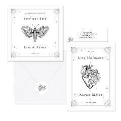 Hochzeit - Tattoo Linienzeichnung schwarz und weiß 