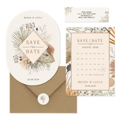 Hochzeitskartenset Trockenblumen und Gräser